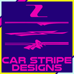 Tribal and cool Car stripe design set. Adhesive vinyl sticker designs