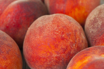 Peaches on wooden