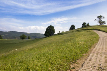 Obraz premium view of the Beskid Slaski mountains, the area of Wisła Malinka in Poland