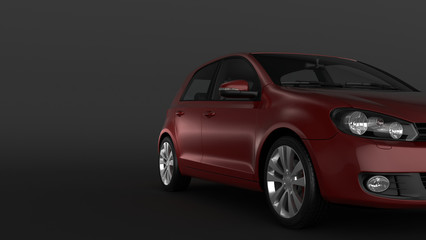 Obraz premium Compact car on black background