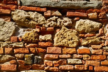 Detail of rock and brick wall