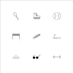 Sport And Recreation outline vector icons set