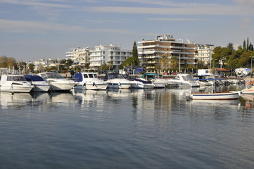 Fototapeta na wymiar Waterfront in Glyfada, Greece
