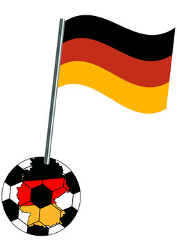 Fußball - Design mit Landesflagge im Fußball. Vektor Datei, Eps 10