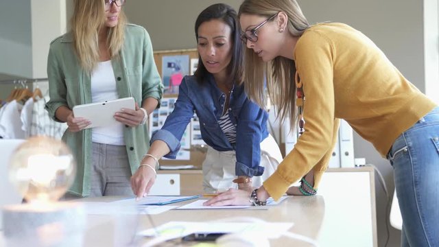 Fashion designers working together on project