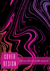 Modern Marble Cover Design for your Business with Abstract Lines. Futuristic Poster, Flyer, Layout with Liquid Pattern for Branding, Identity, Annual Report. Vector minimalistic brochure. Luxury.