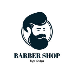Barber shop template logo design. Vector 