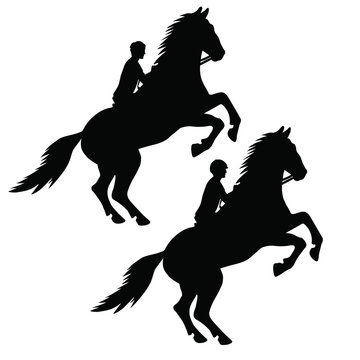 
	Silhouette of a horseman on a horse