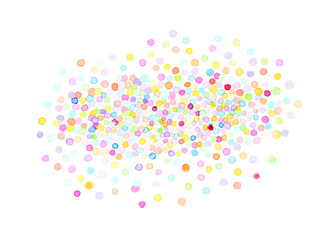 Confetti watercolour illustration, hand painted, isolated on white background.