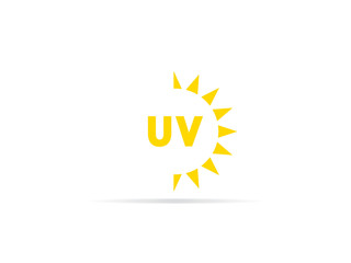 UV radiation icon, ultraviolet with sun logo symbol. vector illustration.