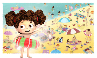 Niño en la playa de vacaciones