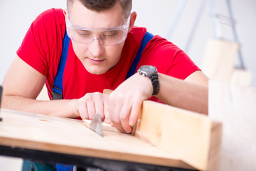 Contractor working in the workshop