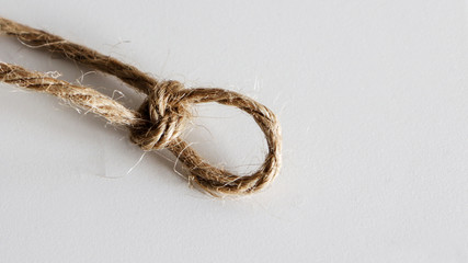A rope tied with a knot.