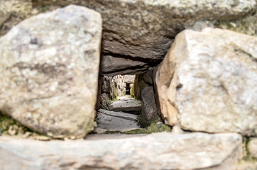 Stone built terracing and buildings at Machu Picchu, an ancient Inca archaeological site near...