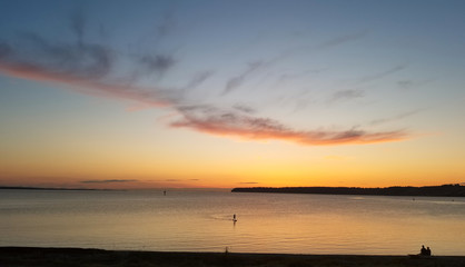 Sunset paddleboarding at Semiahmoo Bay