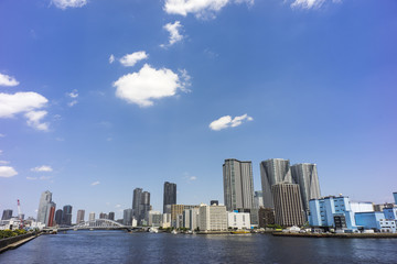 Fototapeta na wymiar 隅田川河口の風景