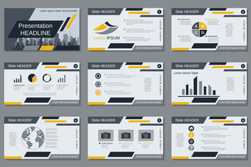 Professional business presentation, slide show vector design template