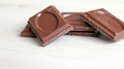 A pile of chocolate on the table