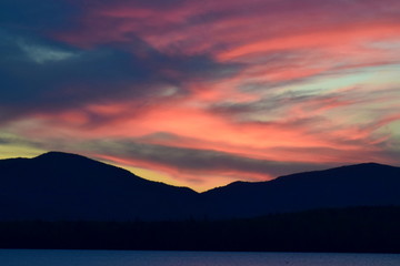 Pink and Purple Mountain Sunset in Maine