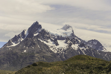 Montanha Paine Grande no parque nacional Torres del Paine, patagonia.