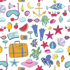 summer vector seamless pattern