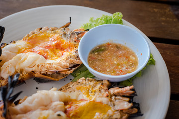 Grilled Giant River Prawn with spicy sauce