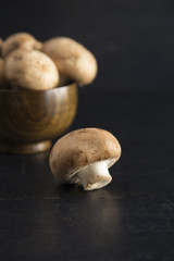 Mushrooms on a Dark Counter