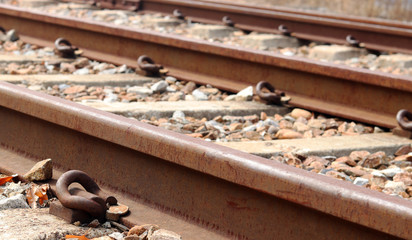 Close-up image of railway line.