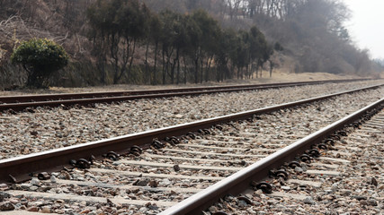 The scenery of a railroad.