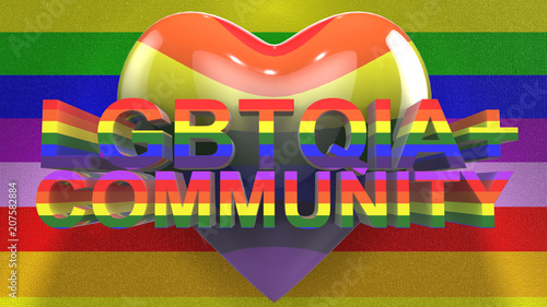 Gay Pride graphic title 3D render. The letters LGBTQIA refer to lesbian, gay , Gay Pride graphic title 3D render. The letters LGBTQIA refer to ...