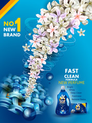 Advertisement banner of stain and dirt remover liquid laundry detergent for clean and fresh cloth - 207583084