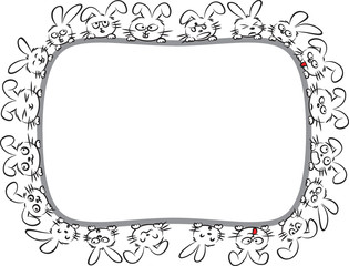 rabbit border design background