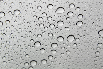 Water droplets on a car window