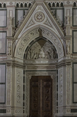 Fototapeta na wymiar Architectural detail of Holy Cross church main door, Florence