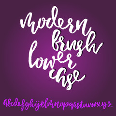 Grunge distress font. Modern dry brush ink letters. Handwritten alphabet. Vector illustration.