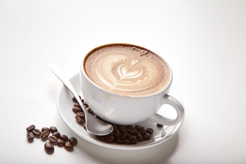 latte art of hot coffee