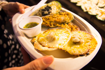 Scallops grilled cheese