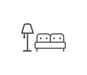 Sofa and table lamp icon