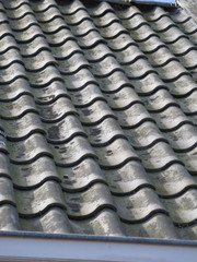 Closeup of tiled Dutch roof