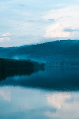 Obraz premium beautiful foggy lake