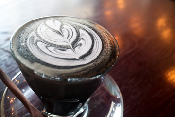 Charcoal Latte with Beautiful Latte Art