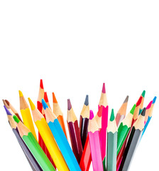 Fototapeta premium Color pencils isolated on white background. Close up.