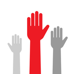 手をあげるイラスト