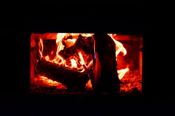 Fire in stove