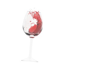 glass of red wine, 3d illustration