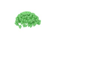 green baloons, 3d illustration