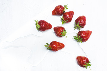 isolated strawberries on a white background