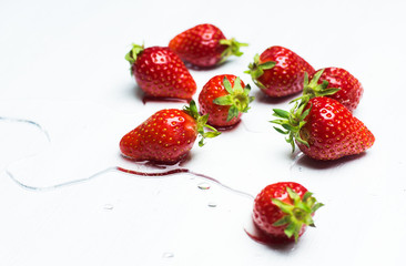 isolated strawberries on a white background