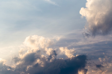 colorful dramatic sky with cloud at sunset.