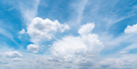 blue sky with tiny clouds. panorama concept